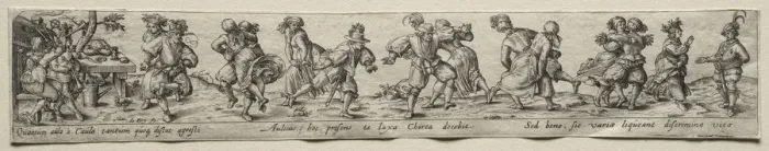 Framed Print : Dance of Peasants. Creator: Theodor de Bry (Flemish, 1528-1598) Framed Print : Dance of Peasants. Creator: Theodor de Bry (Flemish, 1528-1598)
