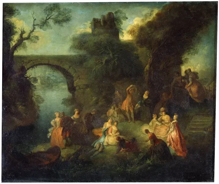 Framed Print : Dance at the River, c1720-1730. Artist: Pierre-Antoine Quillard Framed Print : Dance at the River, c1720-1730. Artist: Pierre-Antoine Quillard
