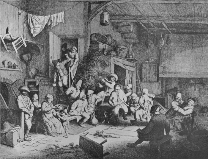 Framed Print : Dance in a Tavern, 1652. Artist: Adriaen van Ostade Framed Print : Dance in a Tavern, 1652. Artist: Adriaen van Ostade