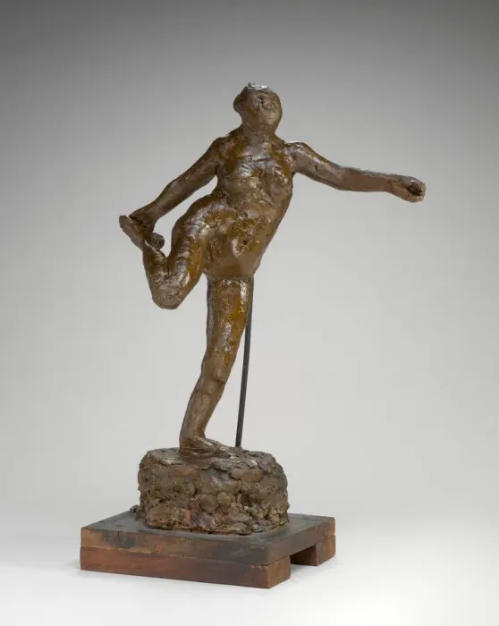 Framed Print : Dancer Holding Her Right Foot in Her Right Hand, possibly 1900  /  1911. Creator: Edgar Degas
