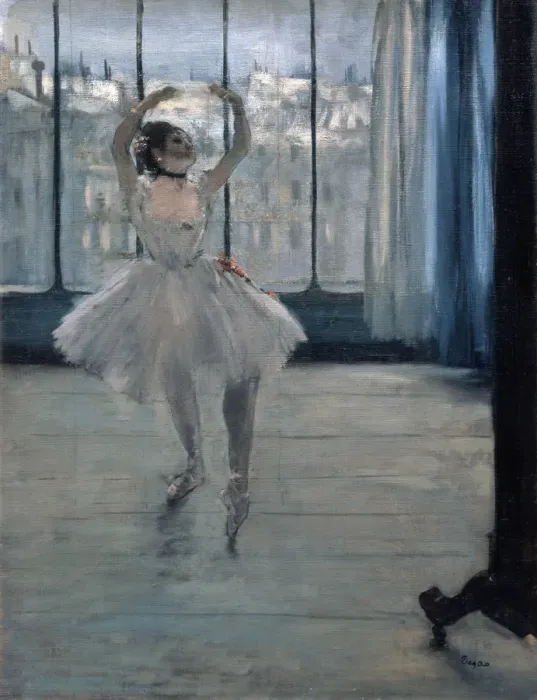 Framed Print : Dancer at the Photographer, 1875. Artist: Edgar Degas Framed Print : Dancer at the Photographer, 1875. Artist: Edgar Degas