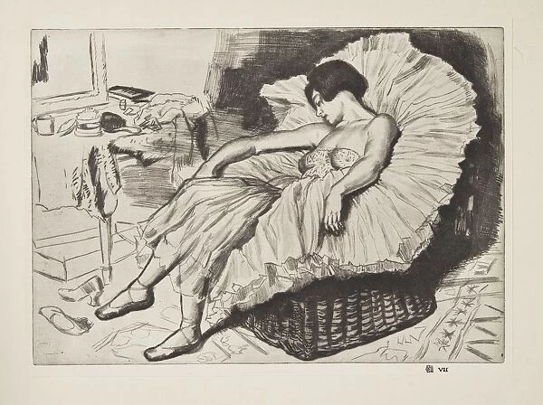 Dancer Sleeping, pub. 1925. Creator: Laura Knight (1877 - 1970)