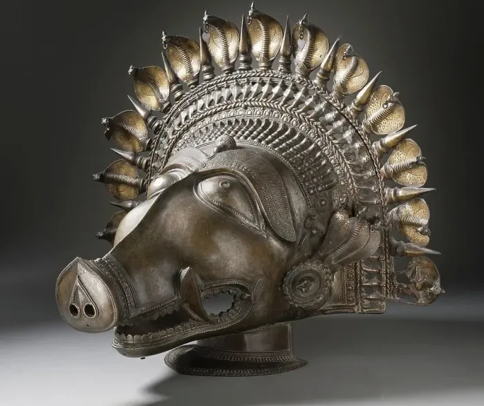 Framed Print : Dancer's Headpiece in the Form of a Panjurli Bhuta (boar spirit deity), 18th century Creator: Unknown Framed Print : Dancer's Headpiece in the Form of a Panjurli Bhuta (boar spirit deity), 18th century Creator: Unknown