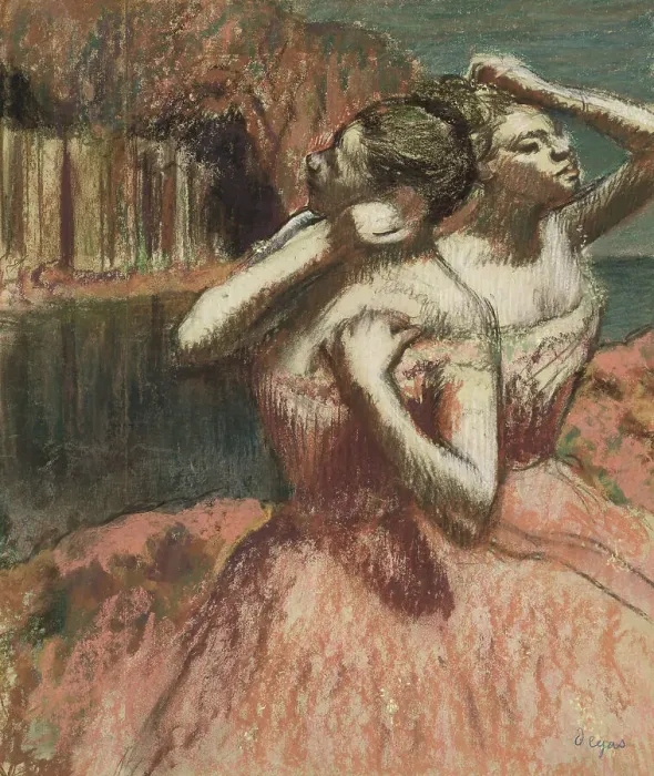 Framed Print : Two Dancers, late 19th-early 20th century. Creator: Edgar Degas Framed Print : Two Dancers, late 19th-early 20th century. Creator: Edgar Degas
