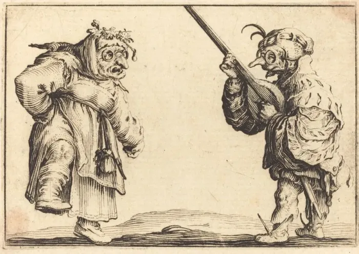 Framed Print : Dancers with Lute, c. 1617. Creator: Jacques Callot Framed Print : Dancers with Lute, c. 1617. Creator: Jacques Callot