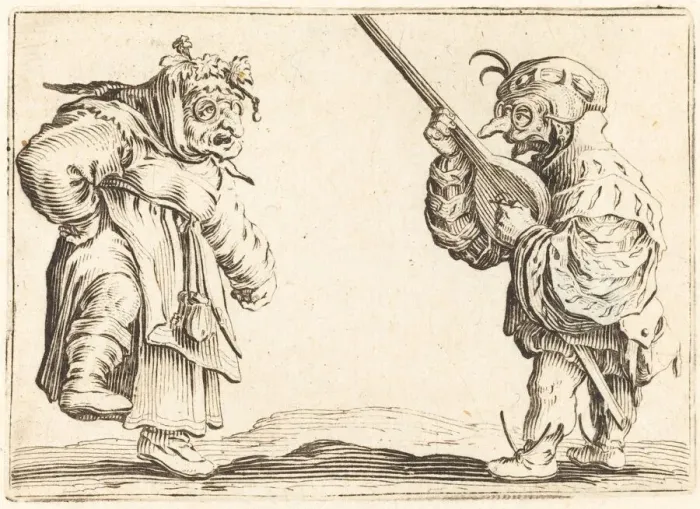 Framed Print : Dancers with Lute, c. 1622. Creator: Jacques Callot Framed Print : Dancers with Lute, c. 1622. Creator: Jacques Callot