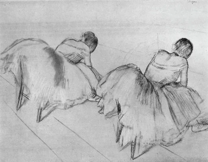 Framed Print : Two Dancers Resting, c20th century. Artist: Edgar Degas Framed Print : Two Dancers Resting, c20th century. Artist: Edgar Degas