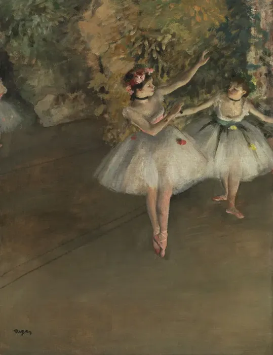 Framed Print : Two Dancers on a Stage, 1874. Creator: Degas, Edgar (1834-1917)