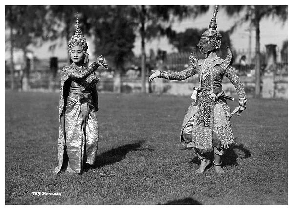 Dancers in traditional dress, Bangkok, Thailand, early 20th century(?)