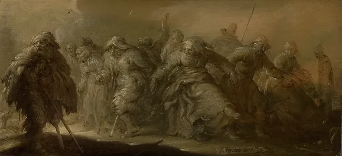 Framed Print : Dancing Beggars. Creator: Adriaen van de Venne Framed Print : Dancing Beggars. Creator: Adriaen van de Venne