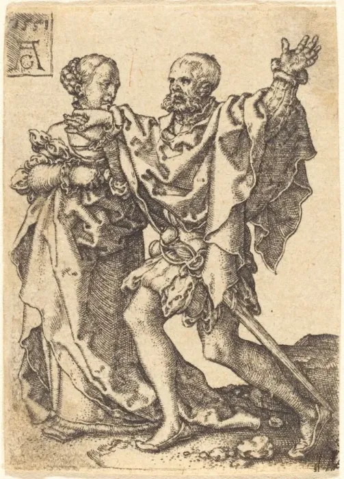 Framed Print : Dancing Couple, 1551. Creator: Heinrich Aldegrever Framed Print : Dancing Couple, 1551. Creator: Heinrich Aldegrever