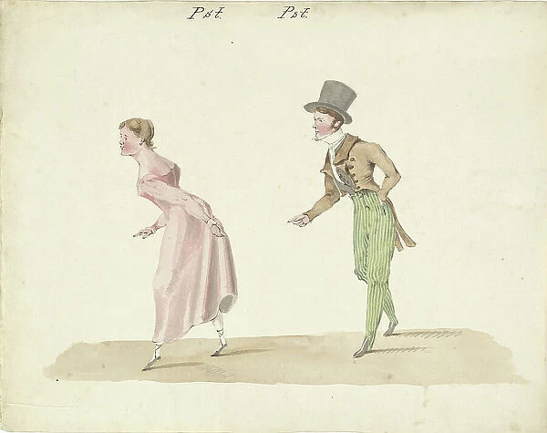 Dancing couple, 1811-1873. Creator: Pieter van Loon
