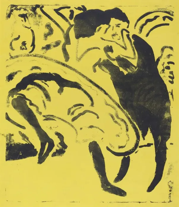 Framed Print : Dancing Couple, 1909. Creator: Ernst Kirchner Framed Print : Dancing Couple, 1909. Creator: Ernst Kirchner