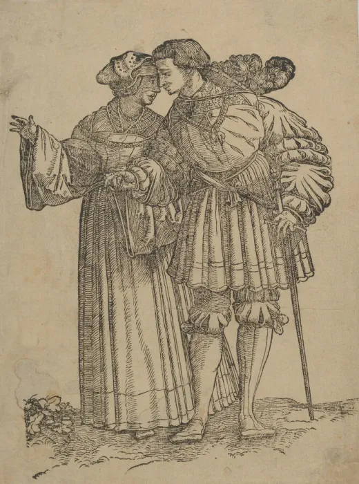Framed Print : Dancing Couple (IV), from The Wedding Dancers. Creator: Hans Schaufelein the Elder