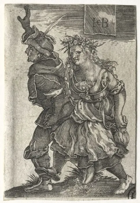 Framed Print : A Dancing Couple of Peasants. Creator: Jacob Binck (German, 1500-1569) Framed Print : A Dancing Couple of Peasants. Creator: Jacob Binck (German, 1500-1569)