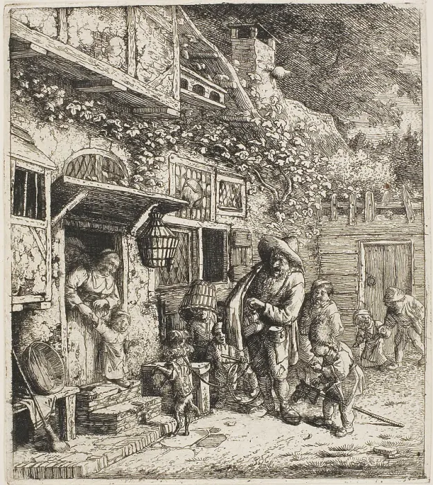 Framed Print : The Dancing Dog, 1685. Creator: Cornelis Dusart Framed Print : The Dancing Dog, 1685. Creator: Cornelis Dusart