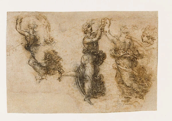 Three dancing female figures, 1517-1518. Creator: Leonardo da Vinci (1452-1519)