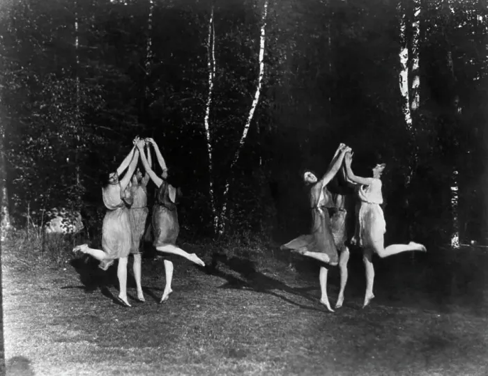 Framed Print : Six dancing figures, n.d.. Creator: Frances Benjamin Johnston Framed Print : Six dancing figures, n.d.. Creator: Frances Benjamin Johnston