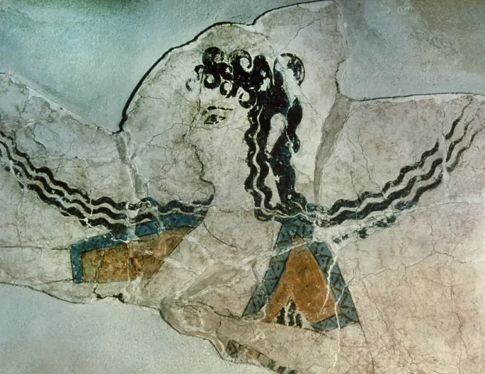 Framed Print : Dancing girl fresco, Queen's Megaron, Palace of Knossos, Crete, Greece, Bronze Age (2000). Creator: Unknown Framed Print : Dancing girl fresco, Queen's Megaron, Palace of Knossos, Crete, Greece, Bronze Age (2000). Creator: Unknown