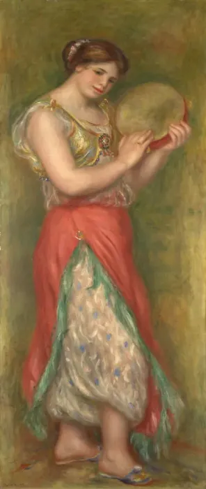 Framed Print : Dancing Girl with Tambourine, 1909. Artist: Renoir, Pierre Auguste (1841-1919) Framed Print : Dancing Girl with Tambourine, 1909. Artist: Renoir, Pierre Auguste (1841-1919)