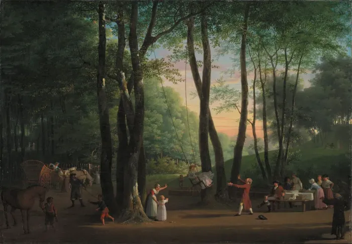 Framed Print : The Dancing Glade at Sorgenfri, North of Copenhagen, 1800. Artist: Juel, Jens (1745-1802) Framed Print : The Dancing Glade at Sorgenfri, North of Copenhagen, 1800. Artist: Juel, Jens (1745-1802)