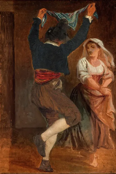 Framed Print : Dancing Italian, c1839. Creator: Wilhelm Marstrand Framed Print : Dancing Italian, c1839. Creator: Wilhelm Marstrand