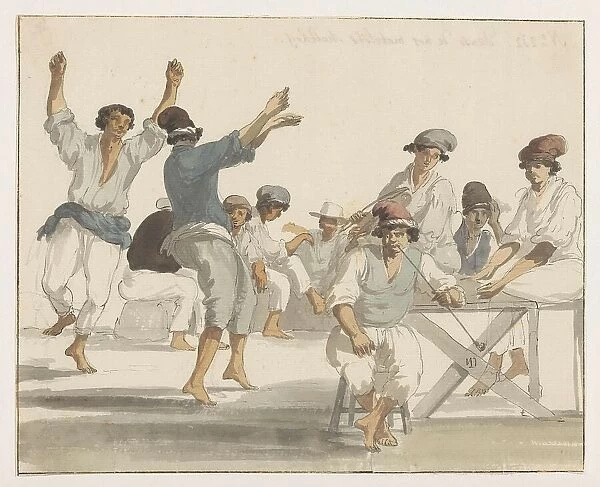 Dancing Maltese sailors, 1778. Creator: Louis Ducros
