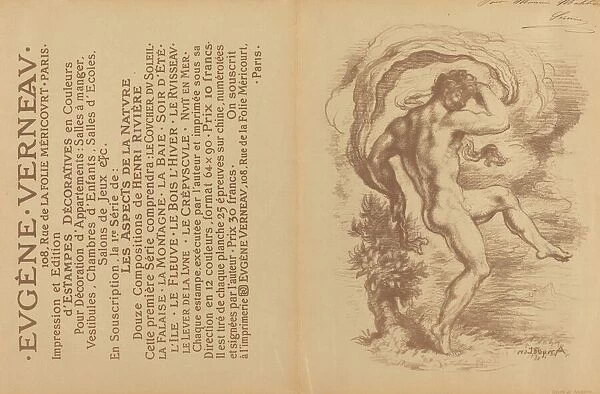 Dancing Nude and Advertisement for Eugene Verneaus 'Estampes dé
