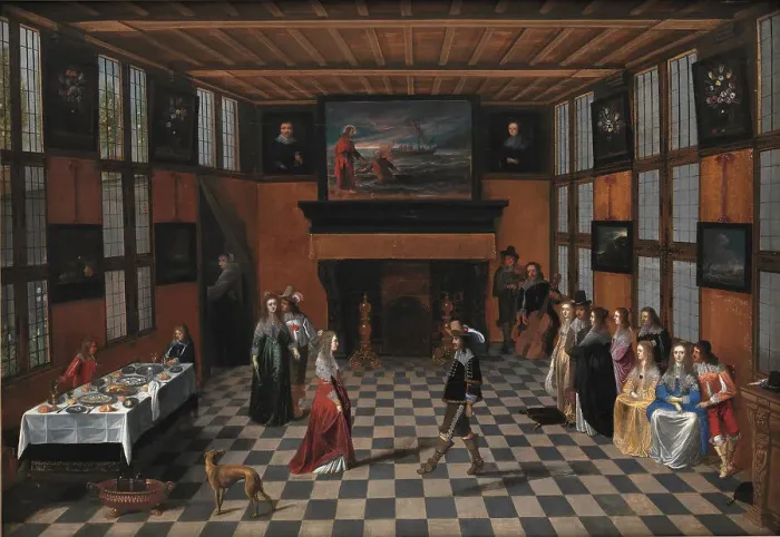 Framed Print : Dancing Party in an Interior, 1640-1649. Creator: Christoffel Jacobsz van der Laemen Framed Print : Dancing Party in an Interior, 1640-1649. Creator: Christoffel Jacobsz van der Laemen