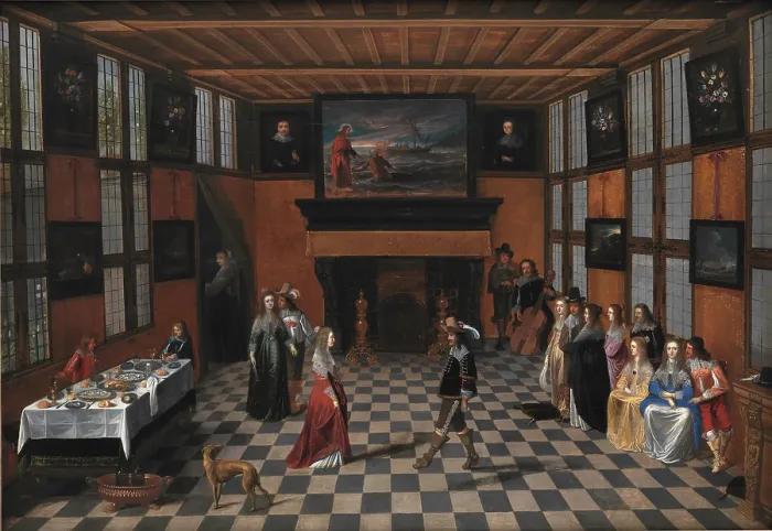 Framed Print : Dancing Party in an Interior, um 1640-1650. Creator: Laemen, Christoffel Jacobsz van der (ca. 1607-ca. 1651) Framed Print : Dancing Party in an Interior, um 1640-1650. Creator: Laemen, Christoffel Jacobsz van der (ca. 1607-ca. 1651)