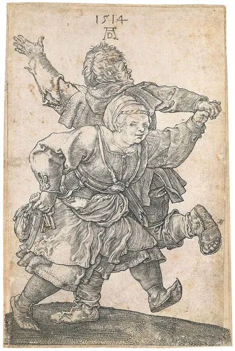 Framed Print : Dancing peasant couple, 1514. Creator: Dürer; Albrecht (1471-1528) Framed Print : Dancing peasant couple, 1514. Creator: Dürer; Albrecht (1471-1528)