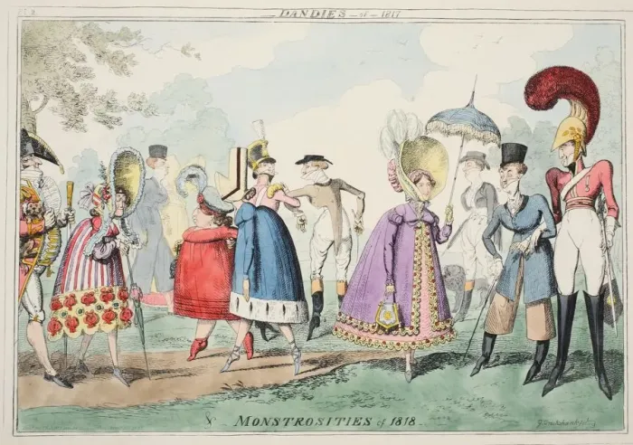 Framed Print : Dandies of 1817 and Monstrosities of 1818, 1835 Framed Print : Dandies of 1817 and Monstrosities of 1818, 1835