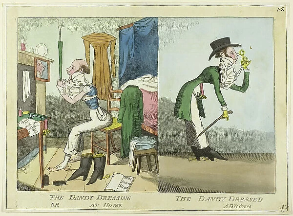 The Dandy Dressing; The Dandy Dressed, 1815 / 25. Creator: JL Marks
