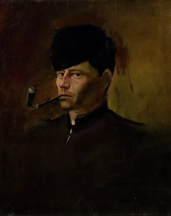 Framed Print : Dandy in Fur Cap with Pipe, 1877-1880. Creator: Ladislav Mednyanszky Framed Print : Dandy in Fur Cap with Pipe, 1877-1880. Creator: Ladislav Mednyanszky