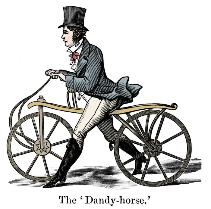 Framed Print : A Dandy-Horse or Draisienne of the type fashionable c1820 Framed Print : A Dandy-Horse or Draisienne of the type fashionable c1820