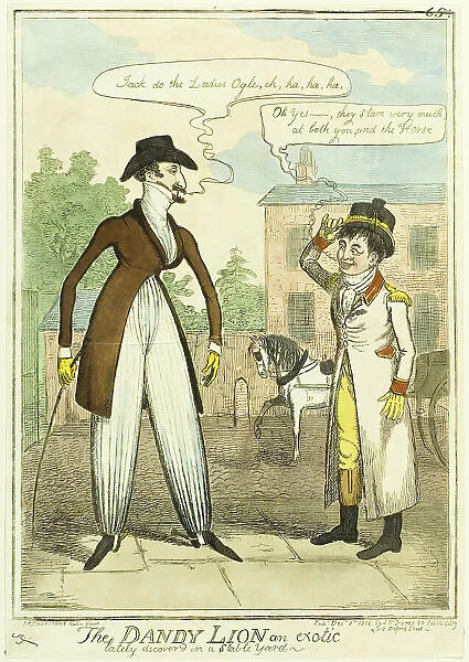 The Dandy Lion an Exotic lately Discovered in a Stable Yard, published December 8, 1818. Creator: Isaac Robert Cruikshank