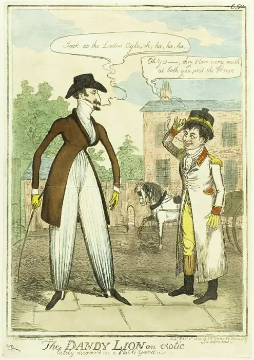 Framed Print : The Dandy Lion an Exotic lately Discovered in a Stable Yard, published December 8, 1818. Creator: Isaac Robert Cruikshank Framed Print : The Dandy Lion an Exotic lately Discovered in a Stable Yard, published December 8, 1818. Creator: Isaac Robert Cruikshank