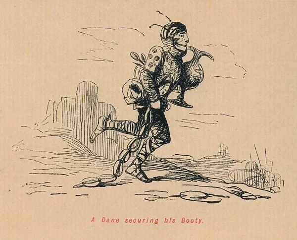 A Dane securing his Booty, c1860, (c1860). Artist: John Leech