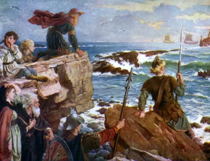 Framed Print : How the Danes came up the Channel a thousand years ago, 1925 Framed Print : How the Danes came up the Channel a thousand years ago, 1925