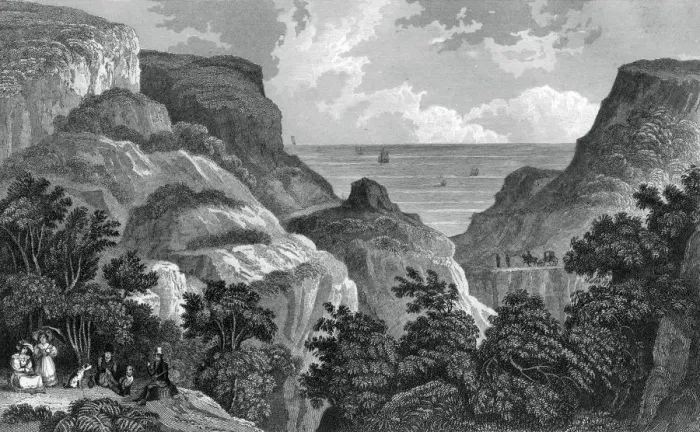 Framed Print : Danes Dyke, c19th century. Artist: J Rogers Framed Print : Danes Dyke, c19th century. Artist: J Rogers
