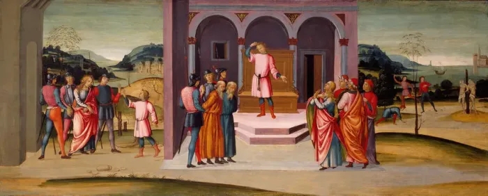 Framed Print : Daniel Saving Susanna, the Judgment of Daniel, and the Execution of the Elders, c. 1500 Framed Print : Daniel Saving Susanna, the Judgment of Daniel, and the Execution of the Elders, c. 1500