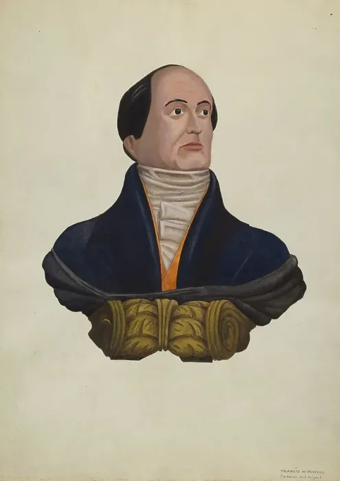 Framed Print : Daniel Webster Figurehead, c. 1938. Creator: F. W. Powell Framed Print : Daniel Webster Figurehead, c. 1938. Creator: F. W. Powell
