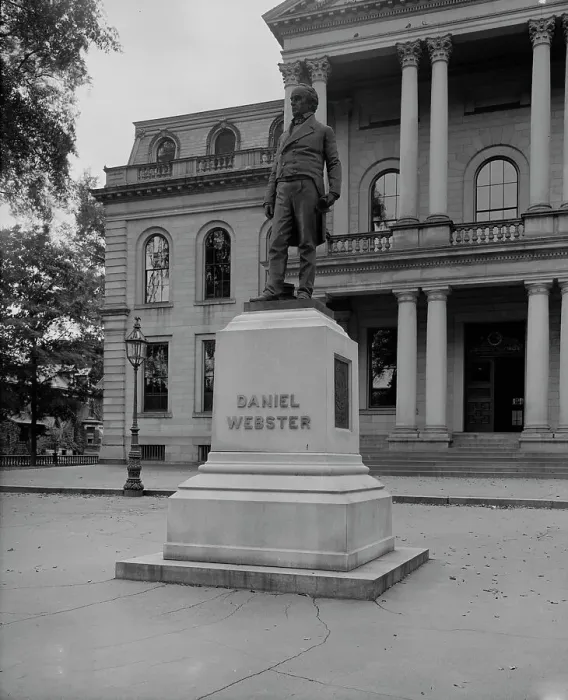 Framed Print : Daniel Webster statue, Concord, N.H. between 1900 and 1910. Creator: Unknown