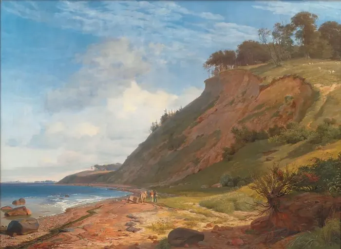 Framed Print : A Danish Coast. View from Kitnæs on Roskilde Fjord. Zealand, 1843. Creator: Johan Thomas Lundbye Framed Print : A Danish Coast. View from Kitnæs on Roskilde Fjord. Zealand, 1843. Creator: Johan Thomas Lundbye