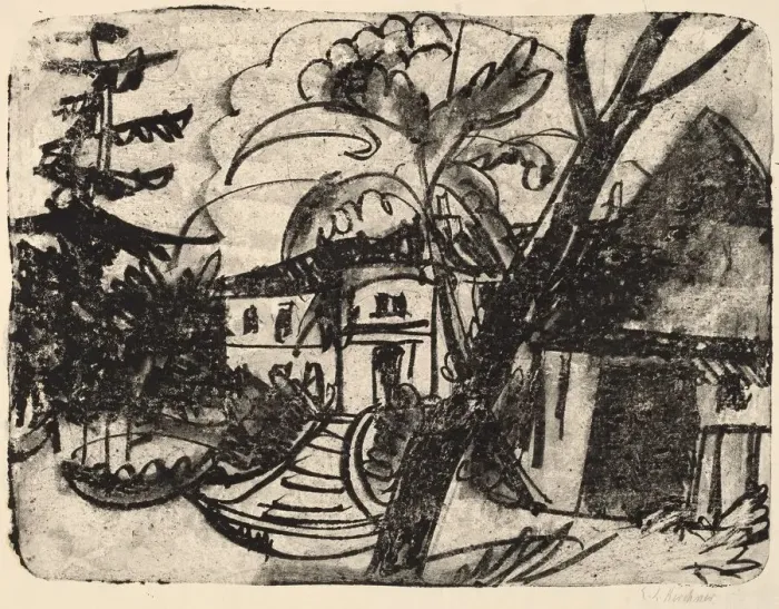 Framed Print : Danish Farm with Manor House, 1912. Creator: Ernst Kirchner Framed Print : Danish Farm with Manor House, 1912. Creator: Ernst Kirchner