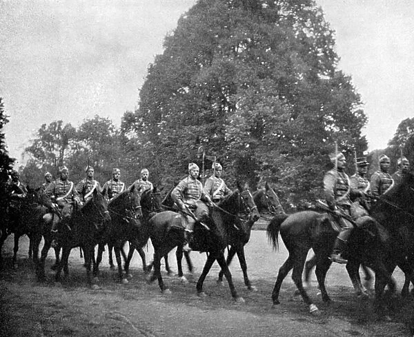 Danish Hussars at Bernsdorff, 1908. Artist: Queen Alexandra