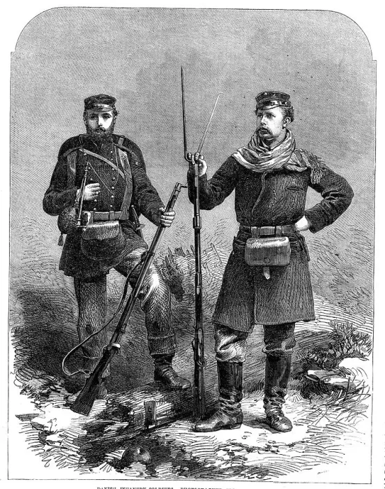 Framed Print : Danish infantry soldiers - photographed from the life, 1864. Creator: Unknown Framed Print : Danish infantry soldiers - photographed from the life, 1864. Creator: Unknown