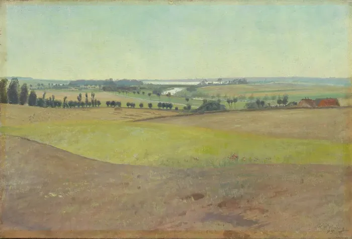 Framed Print : Danish summer landscape, 1895. Creator: Laurits Andersen Ring Framed Print : Danish summer landscape, 1895. Creator: Laurits Andersen Ring