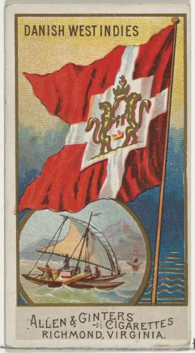 Framed Print : Danish West Indies, from Flags of All Nations, Series 2 (N10) for Allen & Framed Print : Danish West Indies, from Flags of All Nations, Series 2 (N10) for Allen &