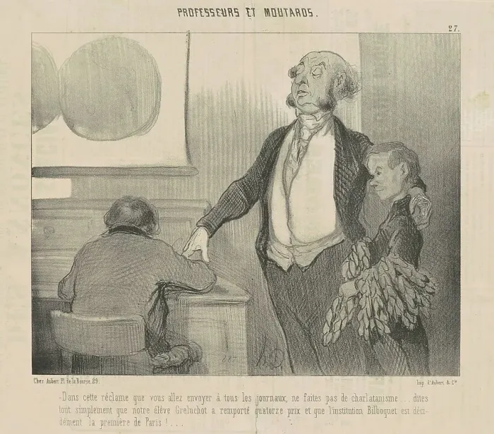 Framed Print : Dans cette réclame que vous allez envoyer... 19th century. Creator: Honore Daumier Framed Print : Dans cette réclame que vous allez envoyer... 19th century. Creator: Honore Daumier